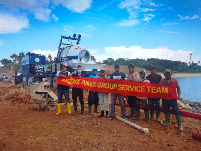 service team in Indonesia for pompa concrete