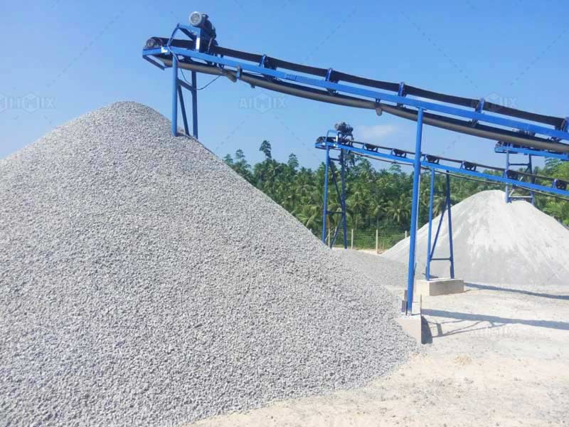 Mesin crusher batu gives the final products