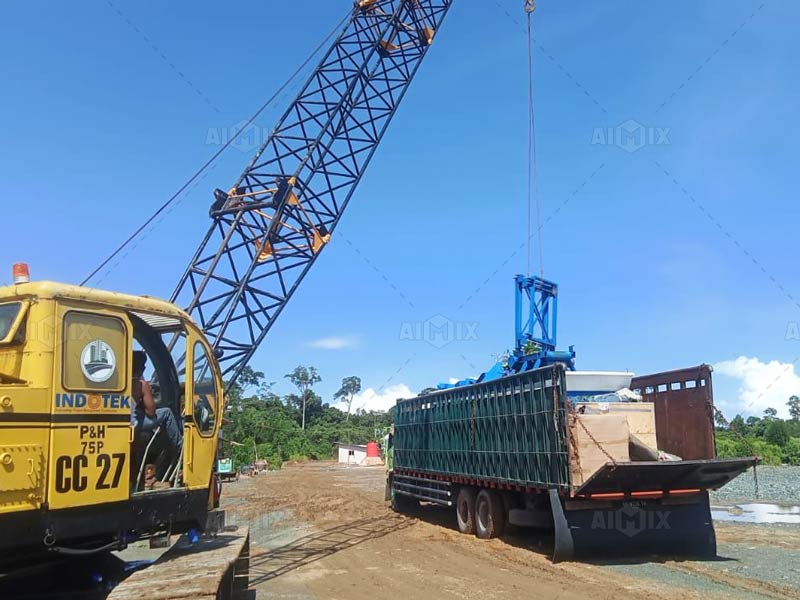 the loading of pabrik pencampur beton