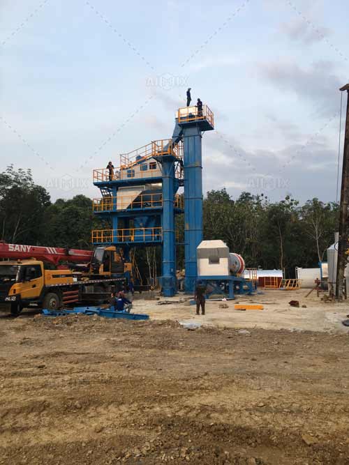 Aspal mixing plant equiped with wet dust collector