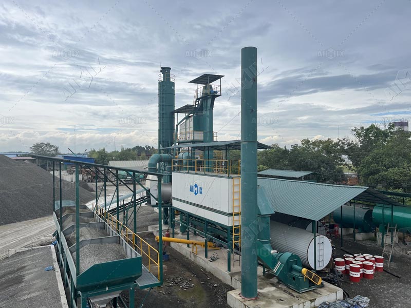 Aimix asphalt batch mixing plant for sale in Medan, Indonesia